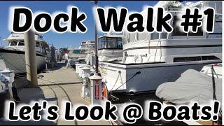 Walk the Docks with Sam and Look at Boats | Barefoot Marina | Myrtle Beach Part 1 | What Yacht To Do