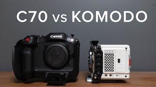 CANON C70 VS RED KOMODO | Dynamic Range, Slow Motion, Autofocus Comparison