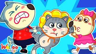 Rock A Bye Baby Kitty  Siblings Play with Pets  Wolfoo Nursery Rhymes & Kids Songs