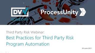 Best Practices in Third Party Risk Program Automation 30/06/21