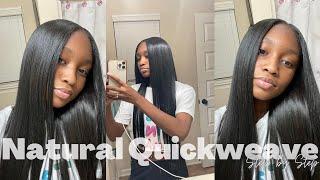 HOW TO DO A NATURAL QUICK WEAVE STEP BY STEP || *very detailed*