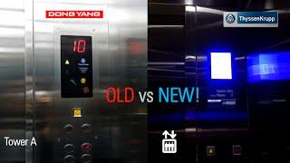 OLD vs NEW! Dong Yang vs ThyssenKrupp Elevator (Tower A)