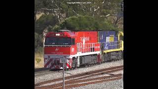 THE GHAN HAULS BALLAST TRAIN - #australiantrains #railway #freighttrain #ghan #adelaidehills #trains