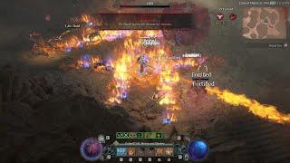 Diablo 4 Sorcerer PvPFire skills Incinerate, Hydra & Firewall Pyromancy Sorcerer vs Barbarian