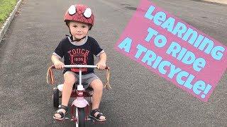 BEST TODDLER CHANNEL! TODDLER LEARNS TO RIDE A TRICYCLE! Radio Flyer Ready-To-Ride Bike!