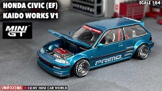 『MY MINI CAR WORLD』UNBOXING MINI GT 1/64 HONDA CIVIC (EF) KAIDO WORKS V1