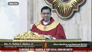 QUIAPO CHURCH LIVE TV MASS TODAY 5:00 AM NOVEMBER 22, 2024 FRIDAY