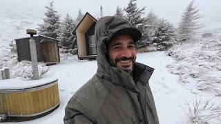 Off Grid Cabin In The Snow