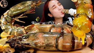 [Mukbang]대왕새우 블랙타이거 새우장!(탱글탱글, 쫀득쫀득!)Soy sauce marinated Giant Tiger shrimp Korean food ASMR | 쎄미