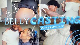 BELLY CASTING/ 35 WEEKS PREGNANT/BOYFRIEND REVEAL