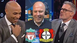 Liverpool vs Bayer Leverkusen 4-0 Arne Slot Jokes With Thierry Henry & CarragherLuis Diaz Hat-trick