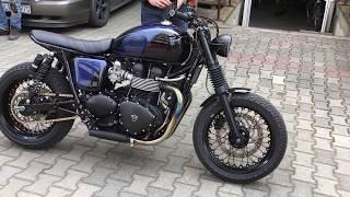 Triumph Bonneville custom cafe racer in brat style by UNIKAT