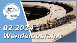 Anlagenbau - Baufortschritt 02.2024 - Wendelausfahrt| Bürobahn in Spur N