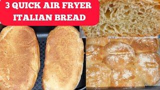 THREE  EASY ITALIAN BREAD RECIPES IN THE AIR FRYER. CIABATTA, PARMESAN CHEESE & CRUSTY BREAD ROLLS