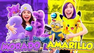 24 HORAS COMPRANDO TODO DE 1 COLOR MORADO Y AMARILLO| Leyla Star