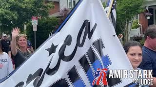 Amir speaks at the "Back the Blue" rally on May16th, 2021