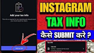 instagram tax information kaise bhare 2025 | how to fill tax information on instagram