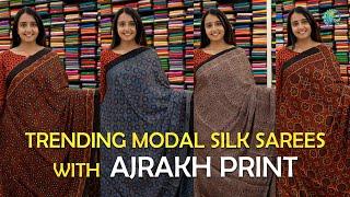 Trending Collection Of Modal Silk Sarees With Ajrakh Print