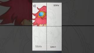 Drawing VI from Arcane in 4 different characters [Part 1] #arcane #VI #shorts