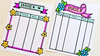 Cute Index Page Designs /Assignment Project Notebook Front page /Art Amateur