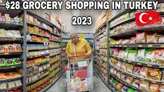 $28 (500)Tl Grocery shopping in Istanbul Turkey 2023 |COST OF LIVING IN TURKEY AS FOREIGNER