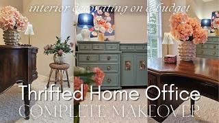 HOME OFFICE MAKEOVER – SMALL BUDGET + HIGH END STYLE | Decorating Inspiration | Vintage Thrift Finds