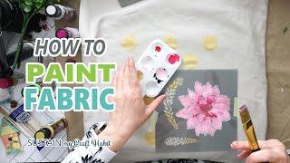 How to paint on fabric | Easy DIY Stencilled Throw Pillow Idea 