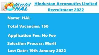 HAL Graduate and Technician Apprentice Recruitment | HAL Jobs 2022 | Hindustan Aeronautics Limited