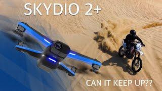 Autonomous Ai Drone chases me on my dirt bike?! SKYDIO 2 PLUS TESTED