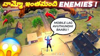 So Many Enemies! Mobile Full Lag in Solo Vs Squad in Free Fire in Telugu