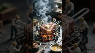 Mini Workers, Big Flavor: A Culinary Construction Journey #miniaturecookingshorts #foodconstruction