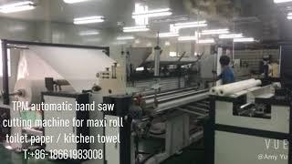 Automatic band saw cutting machine for maxi roll parent roll tissue paper TPM