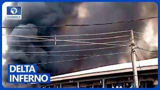 Goods Worth Millions Destroyed As Fire Guts Ogbe-Ogonogo Market In Delta