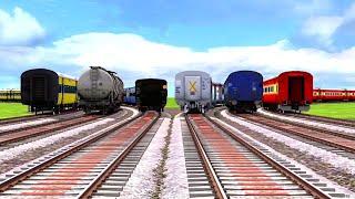 6 LINE BRANCHED DIAMOND RAILROAD CROSSING ON BUMPY Rail TRACKS || Indian Railways Train Simulator