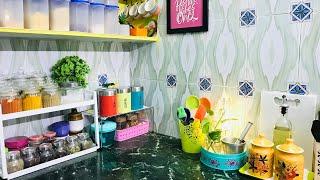 Kitchen Countertop Organisation and Decoration|Kitchen Makeover|Diy countertop decor ideas