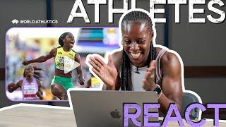 Jamaica's  Shericka Jackson reacts to record-breaking 200m gold  | Athletes React