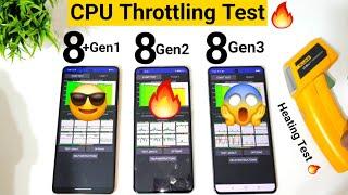 Snapdragon 8Gen3 vs 8Gen2 vs 8+Gen1 CPU Throttling Test