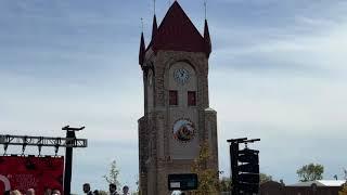 Buresh Immigration Clock Tower is revealed in Czech Village in Cedar Rapids Iowa