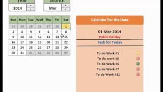 Excel : Interactive Calendar