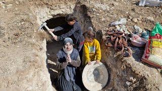 Hard life in the wild! When Mrs. Golrokh and her children are forced to dig a cave