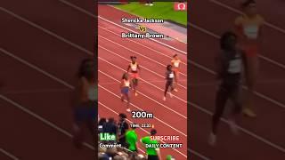 Shericka Jackson SHOCKED by Brittany Brown  | Oslo 200m | #olympics #sports #track #viral #fyp