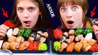 ASMR SUSHI & SASHIMI PLATTER WITH MY GIRLFRIEND MUKBANG (No Talking) EATING SOUNDS | LILIBU ASMR