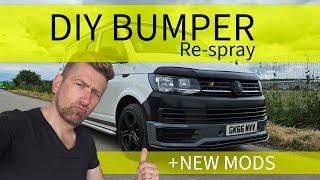 DIY Bumper TEXTURED RESPRAY + NEW MODS to the van - VW T6 Sportline Bumper