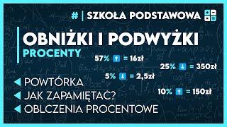 OBNIŻKI I PODWYŻKI  - OBLICZENIA PROCENTOWE  ️ | Matematyka Szkoła Podstawowa