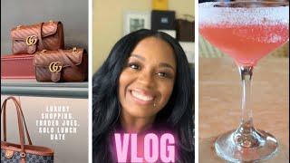 VLOG | LUXURY SHOPPING + TRADER JOE'S HAUL + SOLO LUNCH DATE + MORE | BRWNGIRLLUXE