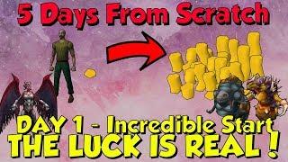 Day 1 - YOUTUBER LUCK! 5 Days From Scratch! [Runescape] Maikeru vs Ravlar!