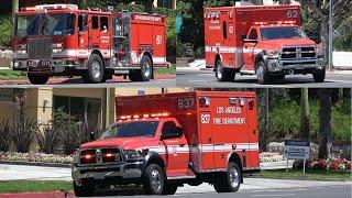 LAFD Rescue Ambulance 62 responds passed Engine 61 and Rescue 837