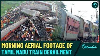 Tamil Nadu Train Accident: Drone Footage Captures Aftermath of Mysuru-Darbhanga Express Derailment