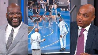 Chuck calls Shaq 'Shrek' after breaking the big screen by slapping it 