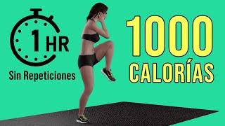 Quema 1000 CALORÍAS en 60 MINUTOS // Cardio en Casa Sin Repeticiones